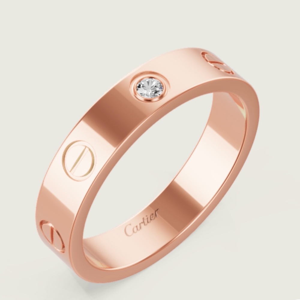Cartier Pink Gold Ring with Diamond 7.5